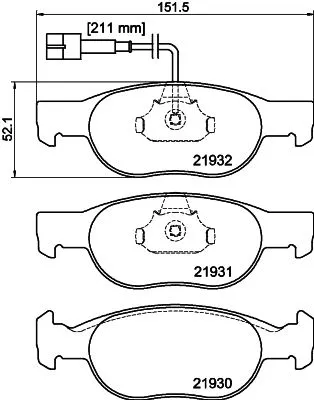 1x  MINTEX Brake Pad Set