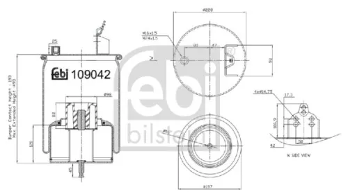 Febi Steered Leading Axle Air Bag Suspension Spring For Volvo Fh Fh Ii Fm