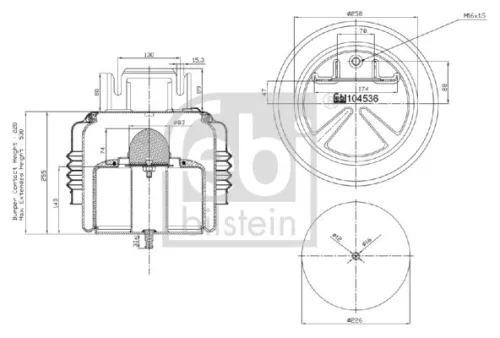 Febi Front Air Bag Suspension Spring For Renault Trucks Volvo Fh Fh Ii Fh I