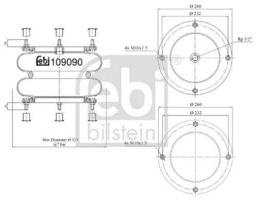 FEBI BILSTEIN FEBI BILSTEIN 109090 Febi Air Bag Suspension Spring 