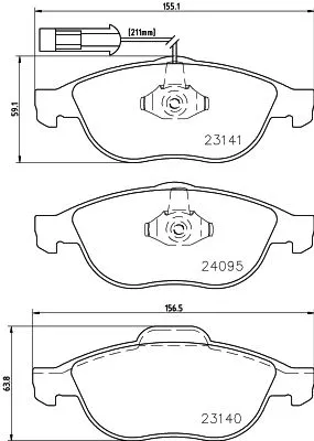 1x  MINTEX Brake Pad Set