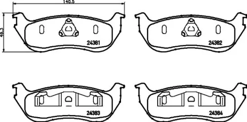 1x  MINTEX Brake Pad Set