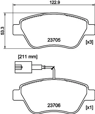 1x  MINTEX Brake Pad Set