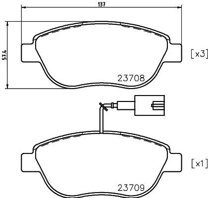 1x  MINTEX Brake Pad Set