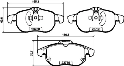 1x  MINTEX Brake Pad Set
