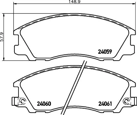 1x MINTEX MDB2605 Brake Pad Set
