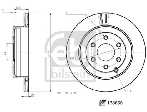 FEBI BILSTEIN FEBI BILSTEIN 178650 2x Febi Rear Internally Vented Brake Disc For Mercedes-benz X-class 