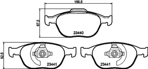 1x MINTEX MDB2793 Brake Pad Set