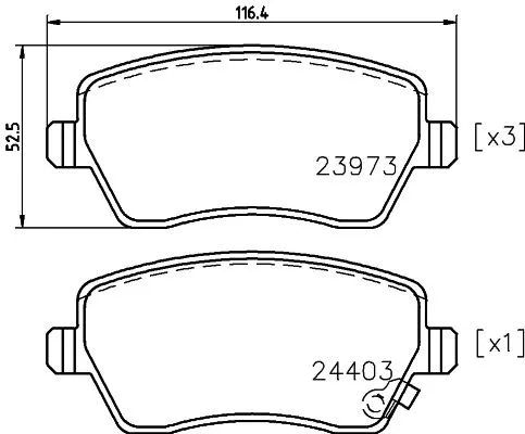 1x  MINTEX Brake Pad Set