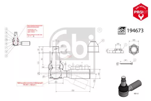 FEBI BILSTEIN FEBI BILSTEIN 194673 Febi Front Tie Rod End For Renault Trucks C K 