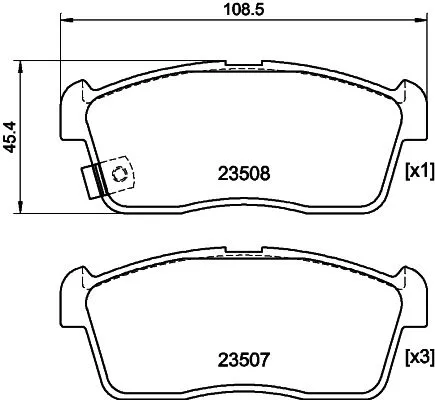 1x  MINTEX Brake Pad Set