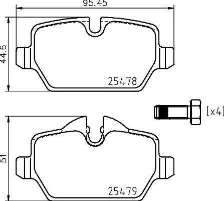 1x  MINTEX Brake Pad Set