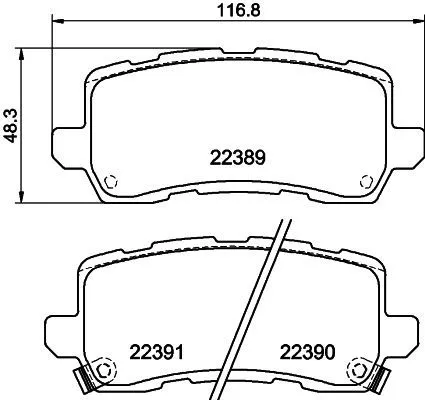 1x MINTEX MDB3843 Brake Pad Set