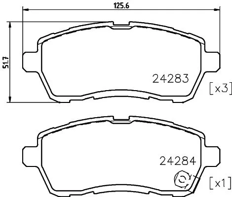 1x  MINTEX Brake Pad Set