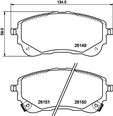 1x  MINTEX Brake Pad Set