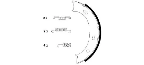 1x Brake Shoe Set, parking brake
