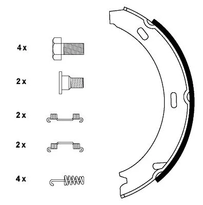 1x Brake Shoe Set, parking brake