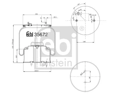 Febi Front Left Front Right Air Bag Suspension Spring For Scania 4 - Series