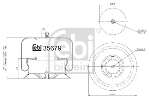 FEBI BILSTEIN FEBI BILSTEIN 35679 Febi Front Left Front Right Air Bag Suspension Spring For Mercedes-benz Act 