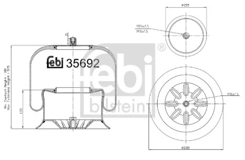 FEBI BILSTEIN FEBI BILSTEIN 35692 Febi Front Left Front Right Air Bag Suspension Spring For Mercedes-benz Act 
