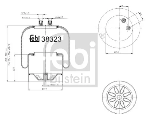 FEBI BILSTEIN FEBI BILSTEIN 38323 Febi Front Front And Rear Rear Air Bag Suspension Spring For Mercedes-benz  