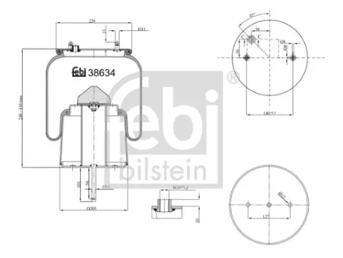 FEBI BILSTEIN FEBI BILSTEIN 38634 Febi Rear Left Or Right Air Bag Suspension Spring For Scania 4 - Series B 