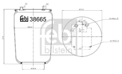 Febi Rear Left Or Right Air Bag Suspension Spring For Daf 65 65 Cf 75 75 