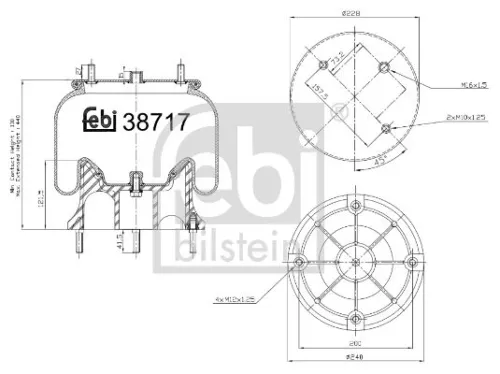 FEBI BILSTEIN FEBI BILSTEIN 38717 Febi Rear Left Or Right Air Bag Suspension Spring For Renault Trucks Volv 