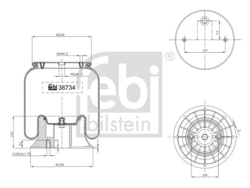 FEBI BILSTEIN FEBI BILSTEIN 38734 Febi Rear Left Or Right Air Bag Suspension Spring For Scania 3 - Series 4 