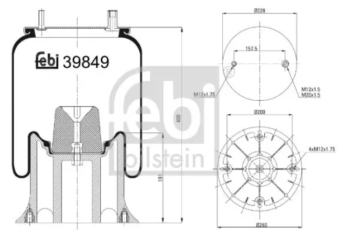 FEBI BILSTEIN FEBI BILSTEIN 39849 Febi Air Bag Suspension Spring 
