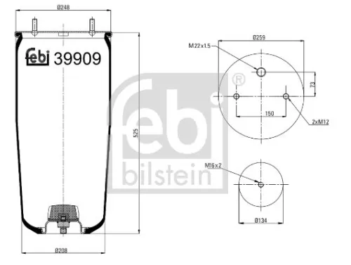 FEBI BILSTEIN FEBI BILSTEIN 39909 Febi Air Bag Suspension Spring 