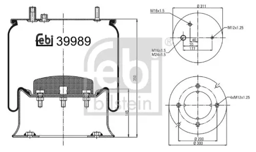 FEBI BILSTEIN FEBI BILSTEIN 39989 Febi Rear Left Or Right Air Bag Suspension Spring For Renault Trucks Magn 