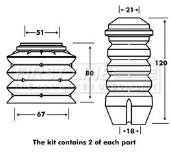 FIRST LINE FIRST LINE FPK7048  FIRST LINE Dust Cover Kit shock absorber 