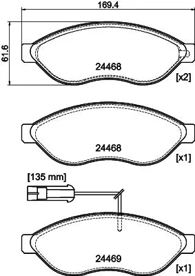 1x  MINTEX Brake Pad Set