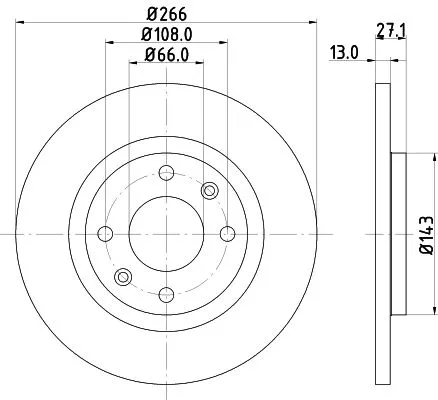 1x  MINTEX Brake Disc MDC1011C 266