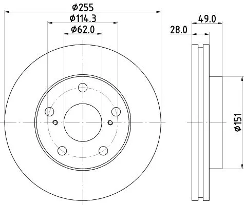 1x MINTEX MDC1015 Brake Disc