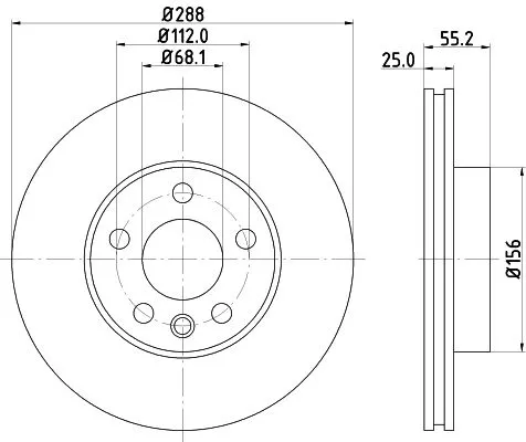 1x  MINTEX Brake Disc MDC1017 288