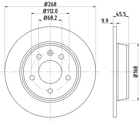 1x  MINTEX Brake Disc MDC1018C 268