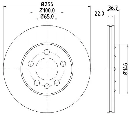1x  MINTEX Brake Disc MDC1019C 256