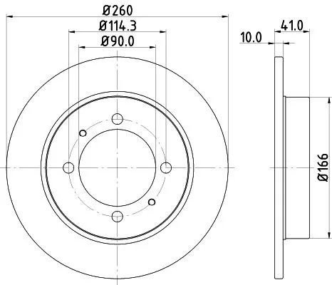 1x  MINTEX Brake Disc MDC1021C 260