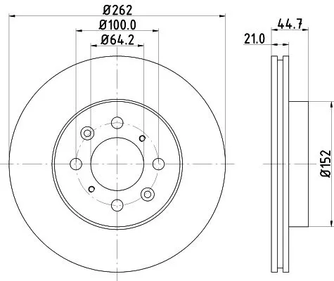 1x  MINTEX Brake Disc MDC1023C 262