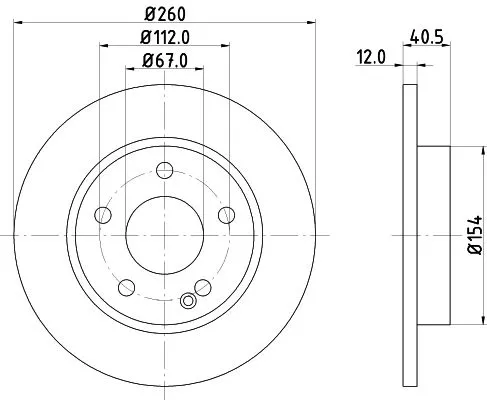1x  MINTEX Brake Disc MDC1034 260
