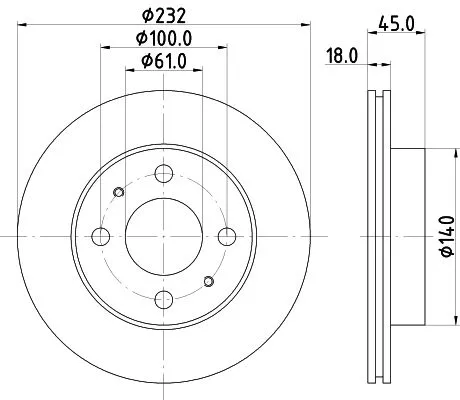 1x MINTEX MDC1041 Brake Disc