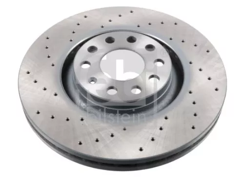 2x Febi Front Perforated/vented Brake Disc For Audi A4