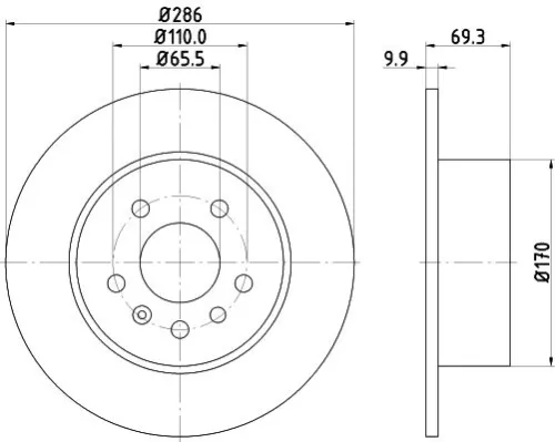 1x MINTEX MDC1045 Brake Disc