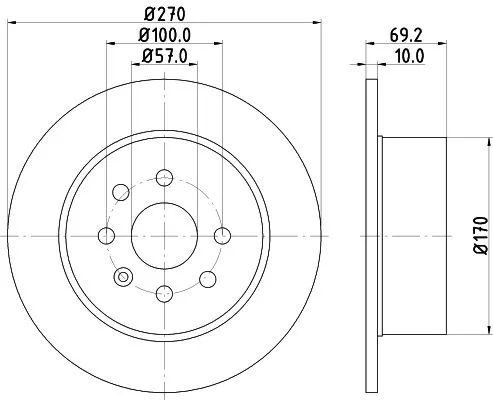 1x MINTEX MDC1057 Brake Disc