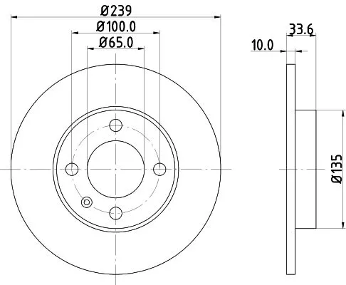 1x  MINTEX Brake Disc MDC1064 239