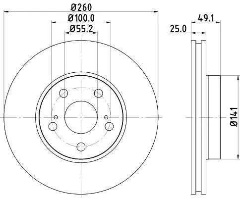 1x  MINTEX Brake Disc