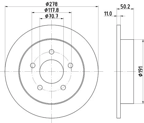 1x MINTEX MDC1070 Brake Disc