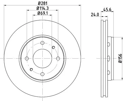 1x  MINTEX Brake Disc